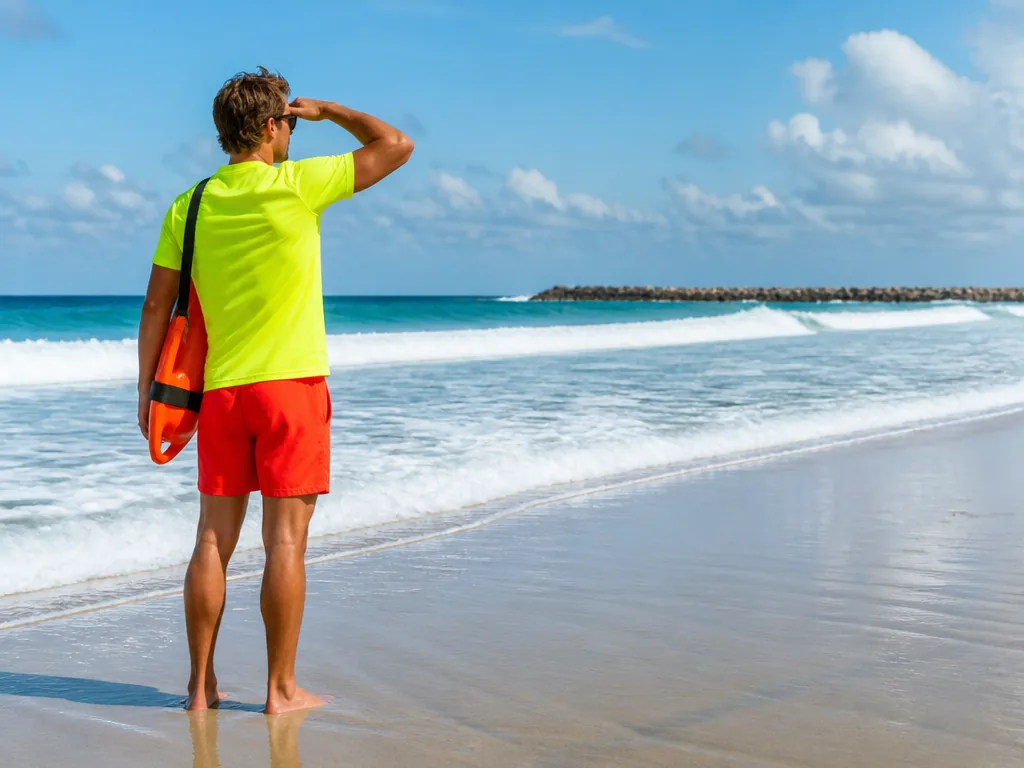 Nageurs pratiquant le sauvetage côtier en mer au large d’Oléron